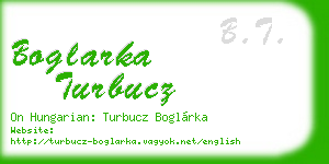 boglarka turbucz business card